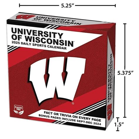 COL Wisconsin Badgers 2025 Desk Calendar