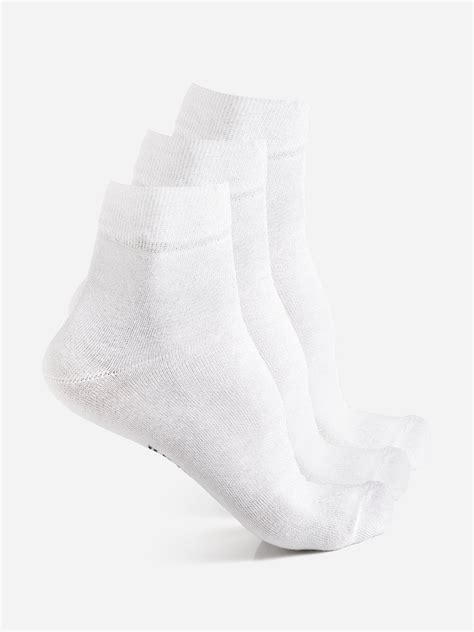 JUMP USA Men Pack Of 3 White bove Ankle-Length Socks