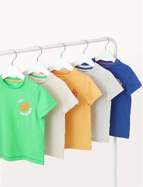 Buy 5pk Pure Cotton T-Shirts (2-8 Yrs) at Marks & Spencer