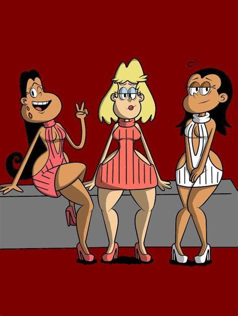 three cartoon characters are sitting on a bench and one is pointing at ...