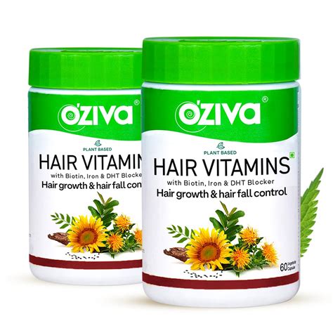OZiva Hair Vitamins Capsules for Hair Growth |100% Natural with Biotin ...