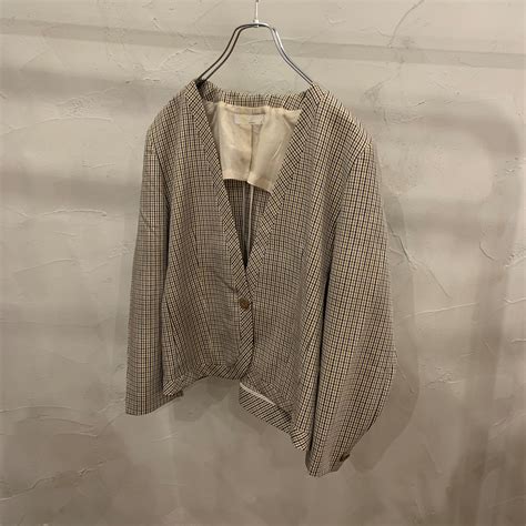 Aquascutum / plaid collarless jacket / 90's | ROOM