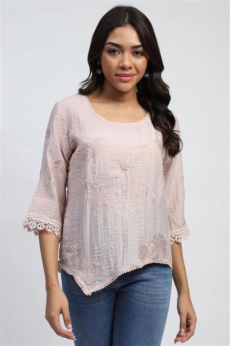 Pink Embroidered Linen Top – Global Republic