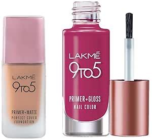 Buy Lakme 9 To 5 Primer + Matte Perfect Cover Liquid Foundation & Lakme ...