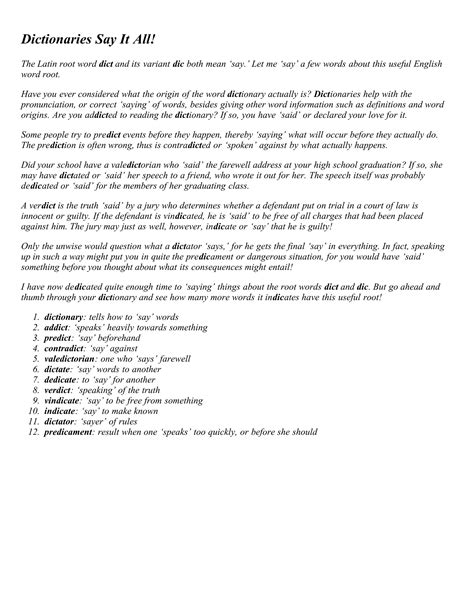 Membean word roots | PDF