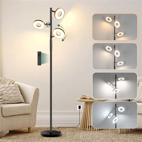 Yochoice Floor Lamp, Modern Dimmable Standing Floor Lamp with Remote ...
