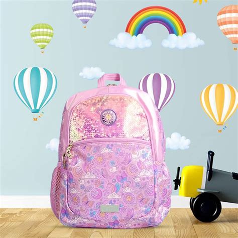 Smiggle - 16 inch Premium pink sunflower sequin Backpack – Kidspark