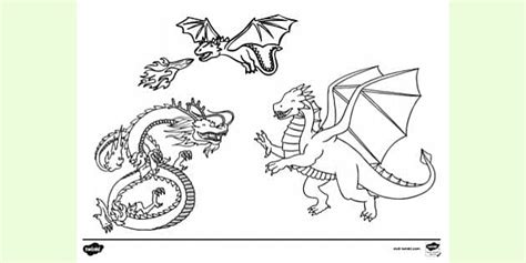 Dragon Colouring | Colouring Sheets (teacher made) - Twinkl