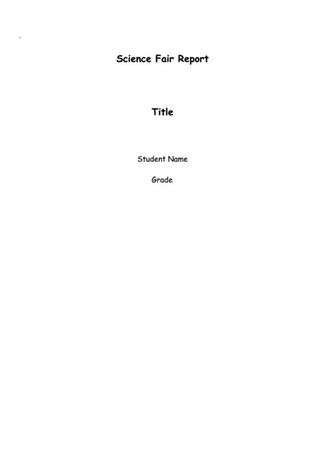 Examples of a Science Fair Report 的图像结果