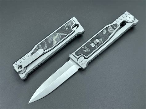 Reate EXO-M Gravity Knife Burl Linen Camo Double Edge – Tristar Edge