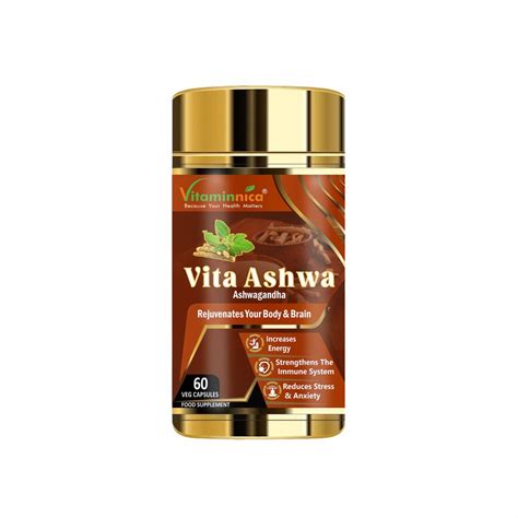 Vitaminnica Vita Ashwa- Ashwagandha 500mg- Rejuvenates your Body- 60 C ...