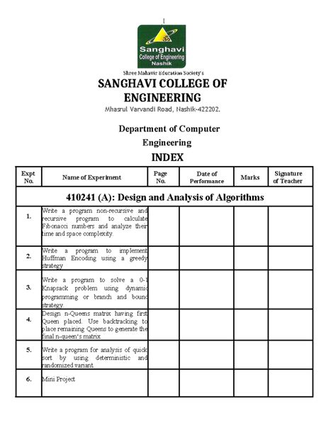 DAA v Index - Done - [ Shree Mahavir Education Society’s SANGHAVI ...