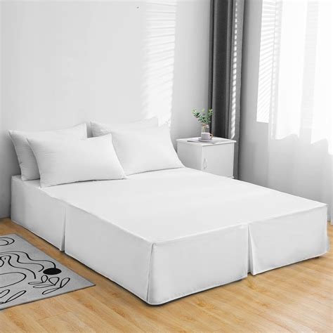 Buy White Solid Bed Skirt, Full Bed Skirt, TSUTOMI Full Bed Skirt 14 ...