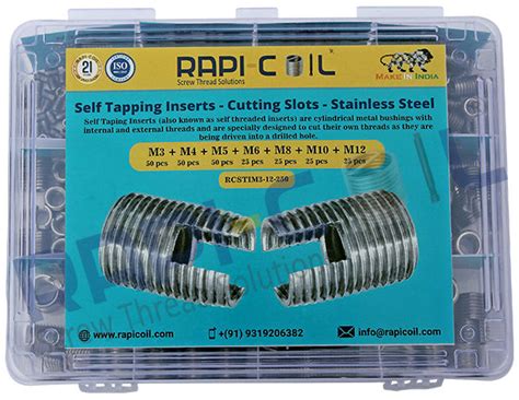 M3 M4 M5 M6 M8 M10 M12, Solid Inserts Stainless Steel 250Pcs Self ...