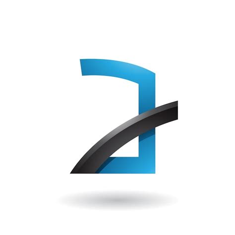 Blue letter a with black glossy stick vector illustration | Premium Vector