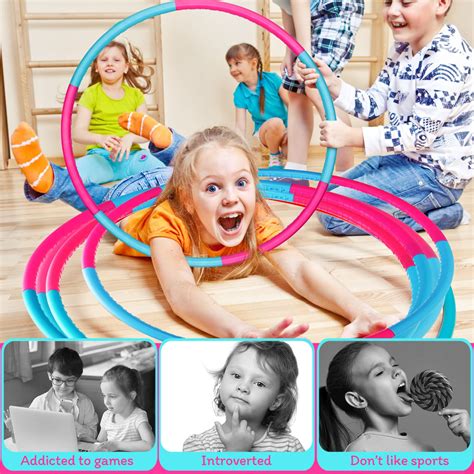 Hula Hoop 6 Pack Toy Hoop Detachable Plastic Hoops Exercise Equipment ...