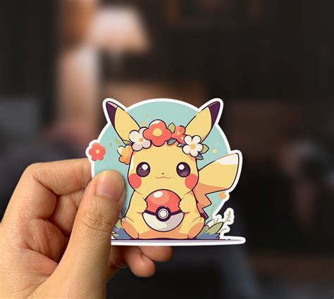 Pikachu Holding a Poké Ball Sticker – Inksane Prints