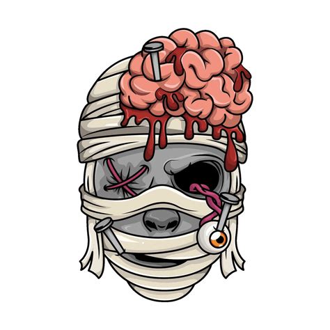 zombie with brain halloween illustration 34524971 Vector Art at Vecteezy