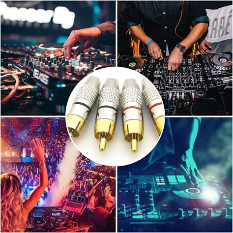 Buy RCA Plug Connectors Coaxial Cable Audio Adapter Gold Plug Male No ...