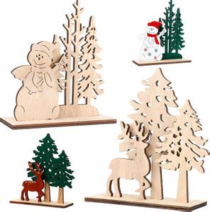 Curious Button Set of 2 Paintable Christmas Crafts for Kids, Unfinished ...
