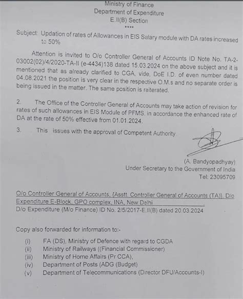 Updation of rates of allowance in EIS salary module with increased DA ...