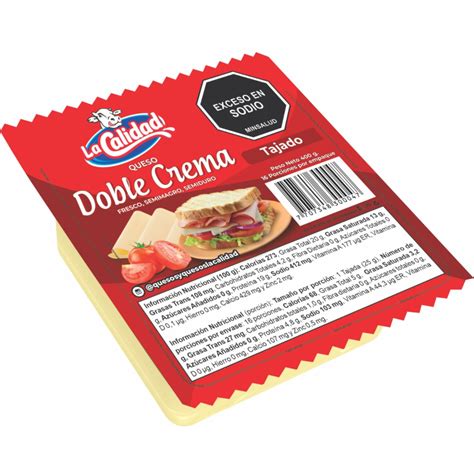 QUESO DOBLE CREMA TAJADO LA CALIDAD X 400 G - Quesos y Quesos La ...