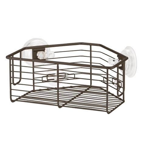 InterDesign Classico Bathroom Shower Power Lock Suction Caddy Corner ...
