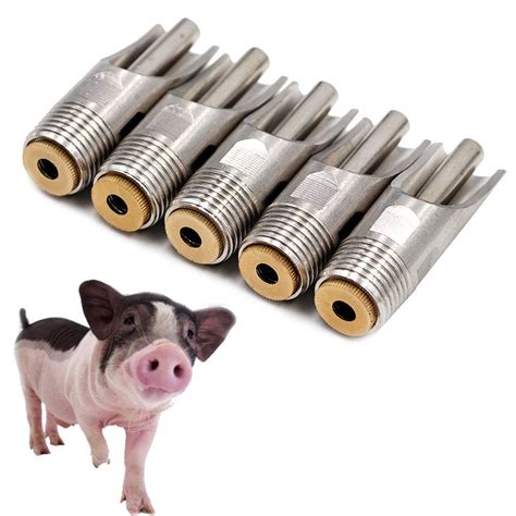 Buy LA Stainless Steel NPT 1/2" Automatic Pig Nipple Drinker Feeder ...