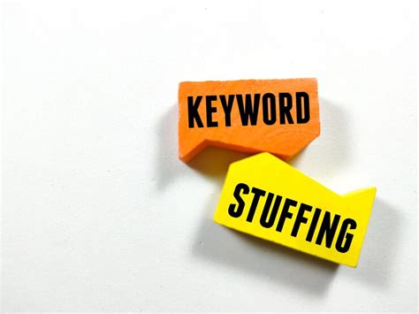 Text keyword stuffing writing on colored block on white background ...