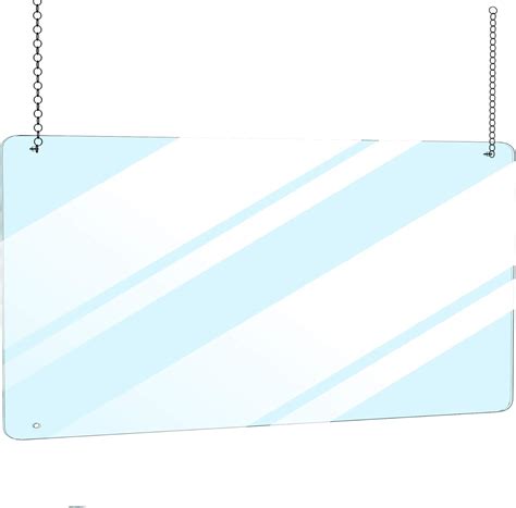 Buy Hanging Acrylic Sneeze Guard Plexiglass Shield Safety Barrier for ...