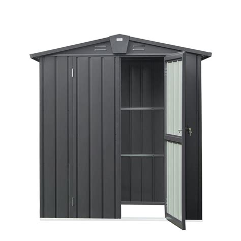 TOTAL Outdoor Storage Shed 5.7'x 3', Metal Garden Shed for Bike, Trash ...