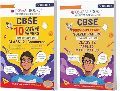 Amazon.in: Oswaal Books: 10 Years Solved Papers Class 12 (For 2026 Exam)