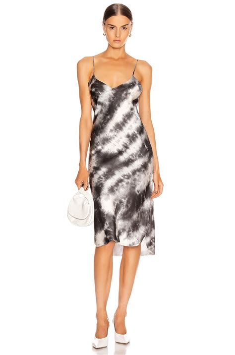 NILI LOTAN Short Cami Dress in Gunmetal Tie Dye | FWRD