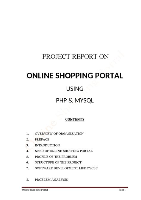 Online Shopping Portal Project Report Using PHP & MySQL - Studocu