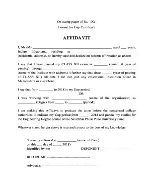 Gap Certificate Affidavit - Fill Out, Sign & Share Online | pdfFiller
