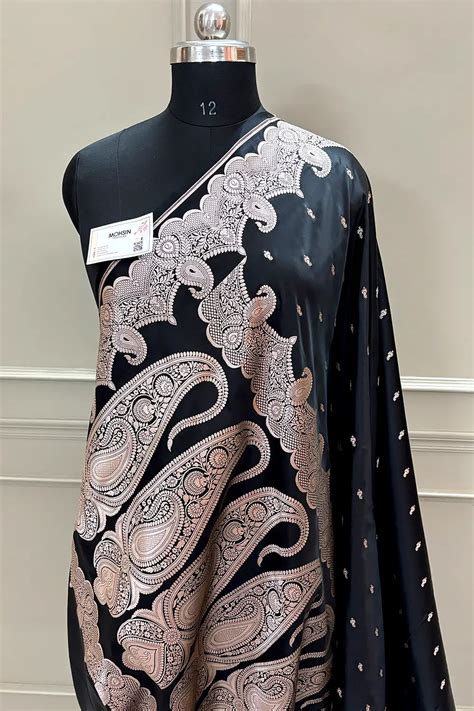 Black Deepak Buti Katan Silk Banarasi Saree – Mohsin Textiles