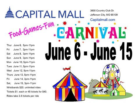 Capital Mall Carnival June 6 - June 15 - Capital Mall - Premier ...