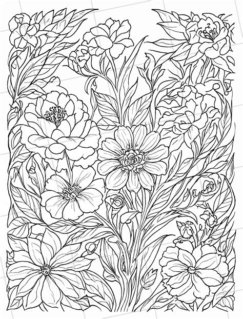 14 PAGES Adult Flower Coloring Pages Floral Design Coloring Pages - Etsy
