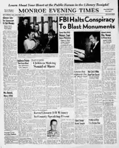 Monroe Evening Times Archives, Feb 16, 1965, p. 1