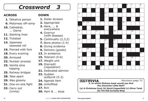 Free Printable Large Print Crossword Puzzles