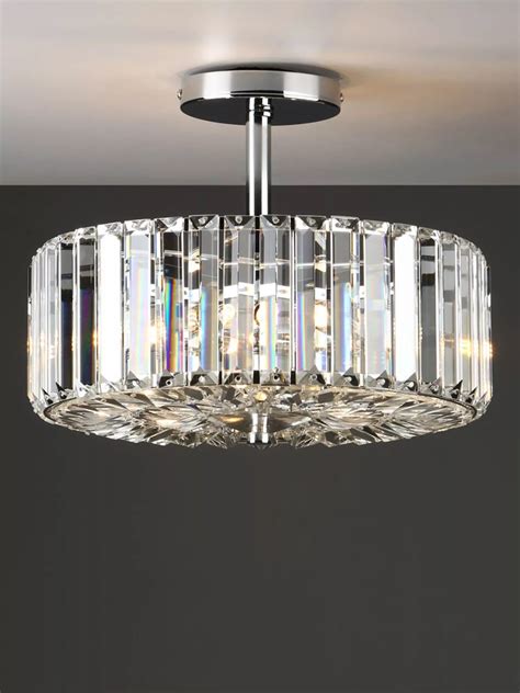 Laura Ashley Fernhurst Crystal Semi-Flush Ceiling Light, Clear/Polished ...