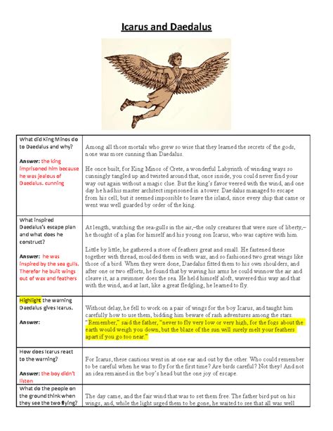 Icarus and Daedalus Stavio - Icarus and Daedalus What did King Minos do ...
