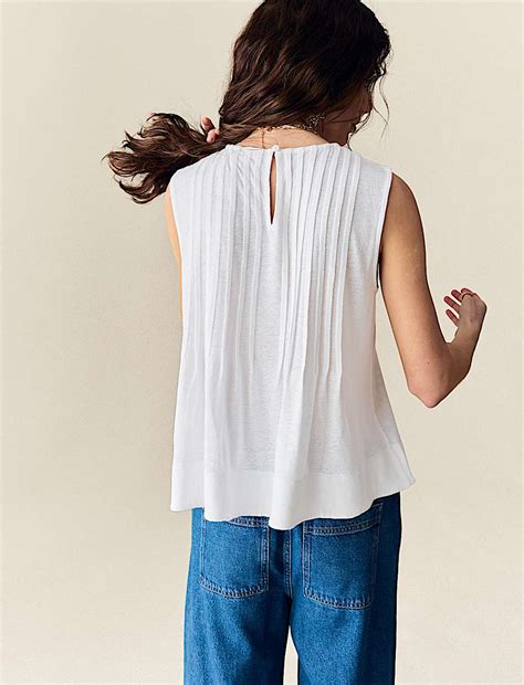 Buy Plisse Pintuck Top at Marks & Spencer