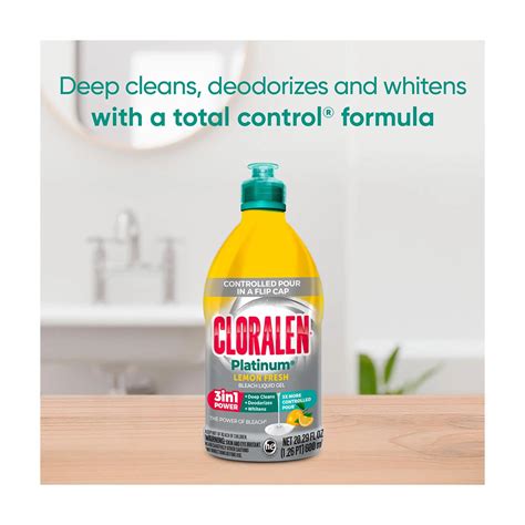 Buy Cloralen Platinum Lemon Fresh Bleach Liquid Gel, 3-in-1 Power ...