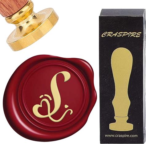 Letter S Wax Seal Stamp Heart Alphabet 25mm Vintage Removable Brass ...