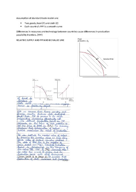 Standard trade model - (PPF) RELATIVE SUPPLY AND PPFAND ISOVALUE LINE ...