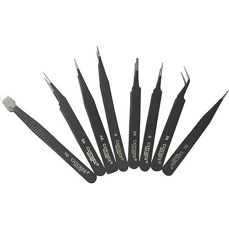 MMOBIEL Tweezers - ESD Anti-Static Stainless Steel Plucker Tweezers for ...