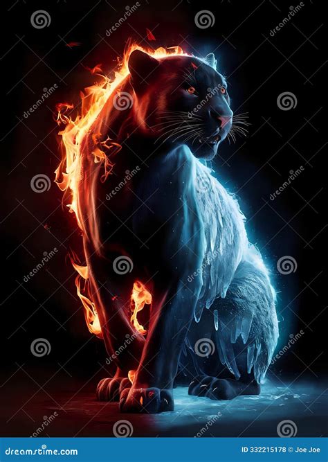 Tiger of Fire and Ice stock illustration. Illustration of advertising ...