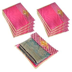 Kuber Industries Saree Cover | Check Jama Brooch-Design Clothes Storage ...