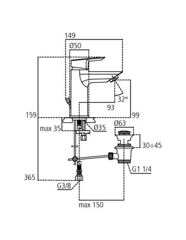 Ideal Standard Ceramix single-lever basin mixer with Bluestart system